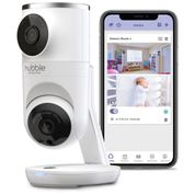 Babá Eletrônica com Câmera Dupla Inteligente e Rastreamento WiFi, Controle e Monitore Via APP, HUBBLE CONNECTED, Branco