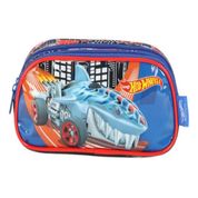 Estojo Infantil Luxcel Duplo Hot Wheels Azul