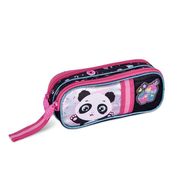 Estojo Infantil Clio Duplo Panda Preto