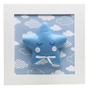 Quadro Decorativo Estrela Com Carinha Azul