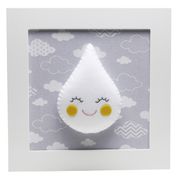 Quadro Decorativo Gota Com Carinha Cinza