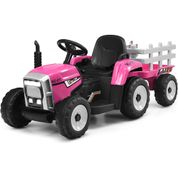 Costzon Trator Elétrico 1 Assento 12V, com Luzes de LED, Verde