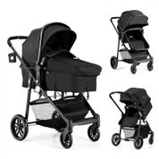Carrinho de Bebê 2 em 1 com Suspensão e Porta Copos, Baby Joy, Preto