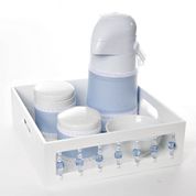 Kit Higiene Com Porcelanas E Capa Pedra Azul