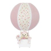 Abajur Balãozinho Ursa Floral Rosa