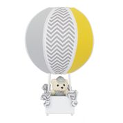 Abajur Balãozinho Urso Chevron Cinza Com Amarelo