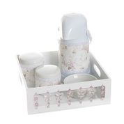 Kit Higiene Com Porcelanas E Capa Borboleta Rosa