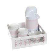 Kit Higiene Com Porcelanas E Capa Florzinha Rosa