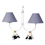 Lustre 2L Simples Com 2 Ursinhos Príncipes Marinho