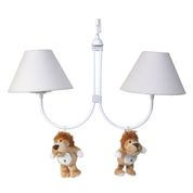 Lustre 2L Simples Floresta Com 2 Leões