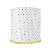 Lustre Tubular Pompom Triângulos Amarelos