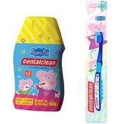 ESCOVA BABY AZUL + GEL DENTAL SEM FLUOR PEPPA  - DENTALCLEAN