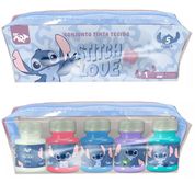 ESTOJO COM TINTA TECIDO STITCH LOVE 5 CORES 37ML  4994 - DAC