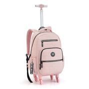 Mochila De Rodinha Com Alça Escolar Faculdade Feminina Infantil Juvenil Seanite Color Up Bolsa Menina Com Rodas 360 Rosa