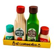 Brincando de Comidinhas - Kit Condimentos - Madeira - 401 - New Art