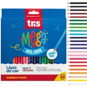 LÁPIS DE COR MEGA SOFT COLOR TRIANGULAR - 24 CORES - TRIS