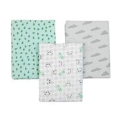 Cueiro Flanelado Com 3 Pçs Pandinha 80cm X 50cm Papi