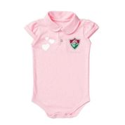 Body Bebê Fluminense Polo Rosa Manga Curta - Torcida Baby