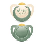 Kit 2 Chupetas For Nature Latex 0-6 Meses Verde  - NUK