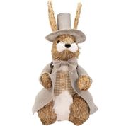 Enfeite Coelhinho de Páscoa Coelho Em Palha Artesanal 37cm