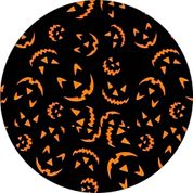 Painel Halloween Redondo Abóboras em Tecido Premium Veste Fácil Com Elástico + Suporte