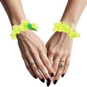 Pulseira Havaiana com Flores de Luxo Elástica Acessório Carnaval