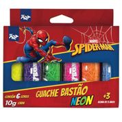 TINTA GUACHE BASTÃO 6 CORES NEON HOMEM ARANHA 4763DAC