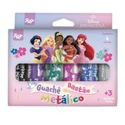 TINTA GUACHE 6 CORES METÁLICA PRINCESAS 4766DAC