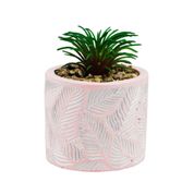 Vaso Cimento Rosa Planta Artificial 9x7x7cm - Tudo em Caixa
