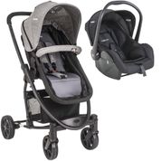 Carrinho de Bebe com Bebe Conforto Kiddo Prima Melange Grafite