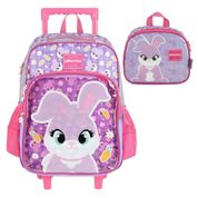 Kit Mochila De Rodinha UP4YOU Coelhinha Violeta +Lancheira