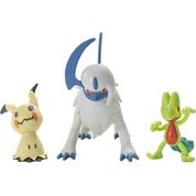 Pokemon - Pack com 3 Figuras - Treecko/mimikyu/absol - Sunny