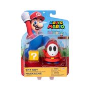Boneco Shy Guy de 7cm com Bloco ? - Super Mario