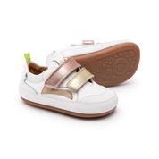 Tênis Infantil Branco e Dourado Landy Tip Toey Joey