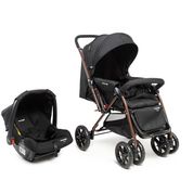 Carrinho com Bebê Conforto Travel System Duo Choice Preto Bronze - Voyage
