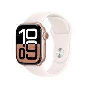 Apple Watch Series 10 (GPS 42 mm) Caixa Ouro Rosa em Alumínio com Pulseira Esportiva Blush Clara (Rose Gold)