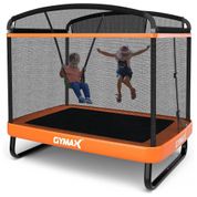 Cama Elastica Infantil com Diâmetro, Rede de Proteção e Balanço para até 100 kg, GYMAX, Azul