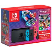 Nintendo Switch Azul e Vermelho + Jogo Digital Mario Kart 8 + 3 meses de assinatura NSO