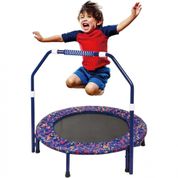 Cama Elastica Infantil com Diâmetro e Corrimão Ajustável para até 70 kg, ENLITOYS, Verde
