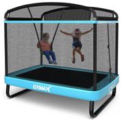 GYMAX Cama Elastica Infantil com Diâmetro , Rede de Proteção e Balanço para até 100 kg, Laranja
