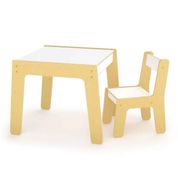 Conjunto Mesa Com Cadeira Montessori Em Madeira MDF, Junges, Cadeirinha, Mesinha, Crianças Até 35kg