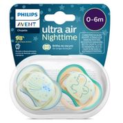 Chupeta ULTRA AIR Noturno Dupla Decorada 0-6M VD Philips AVENT SCF376/18