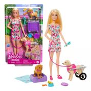 Boneca Barbie Animais de Estimação com Cachorro na Cadeira de Rodas e Cachorro Filhote com Acessórios - MATTEL