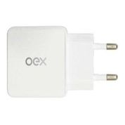 Carregador De Tomada Com Duas Entradas Usb Oex Cg201 Branco