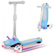 Patinete Elétrico para Crianças de 2 a 8 anos com 3 Rodas e LED, Peso Max 50kg, Gobazaar, Azul