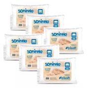 Kit com 6 Travesseiro Bebê Soninho Algodão Trisoft 30x40 Baby