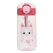 Garrafa Plastica Com Canudo 460ml Kouii Filhotiis Gata Mia
