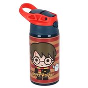 Garrafa De Aco Inoxidavel 500ml Harry Potter Com Canudo