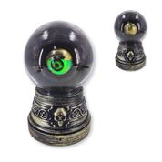 Enfeite de Halloween Bola de Cristal com Olho Móvel, Luz Verde e Som de Terror – Decoração Assustadora Pica Pau para Festas e Ambientes Temáticos