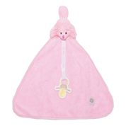 Naninha Atoalhada Cachorrinha Lili Rosa com Prendedor de Chupeta Zip Toys